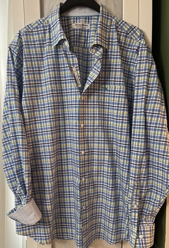 Camisa Tommy Bahama Para Hombre Talla XL Sarasota Elastizada Fenway Check IslandZone - Imagen 1 de 4
