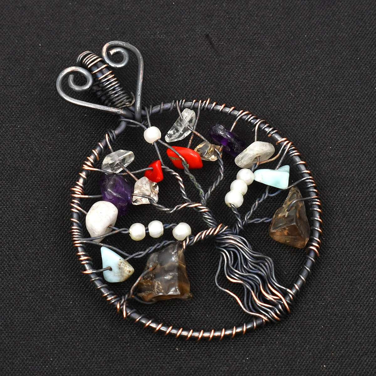 Tree Of Life Multi Handmade Copper Wire Pendant Jewelry Gift 2.36