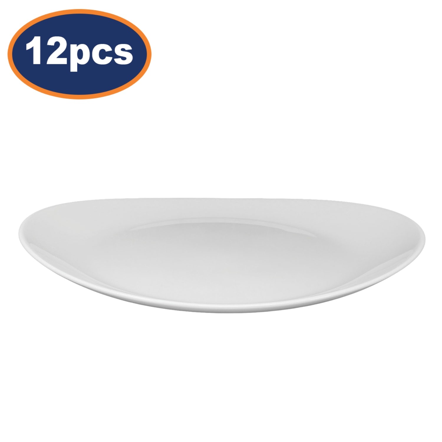 12pcs Arc 30cm White Porcelain Oval Steak Dish Plate Kitchen Dinner Tableware