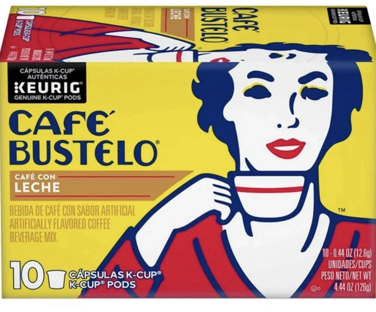 Cafe Bustelo Sweet & Creamy Caf&eacute; Con Leche, 10 K-cups