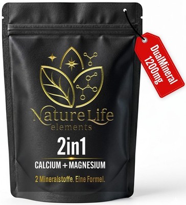 2in1 Calcium Magnesium Komplex 1200mg Tabletten REIN - 100% HOCHDOSIERT & VEGAN