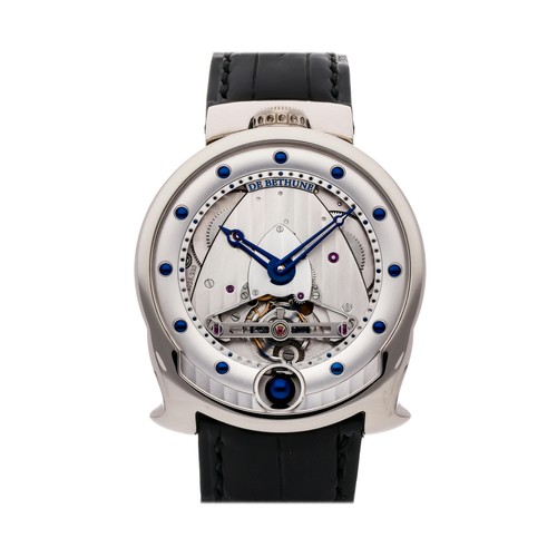 De Bethune DBS White Gold Manual 42mm Silver Dial Strap Watch DBSWS1
