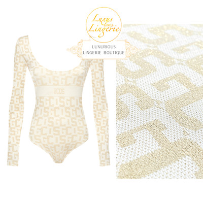 Monogram Body By Wolford X GCDS S Sand Mono With Shiny Yarn Glitter Sport