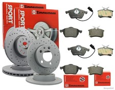 ZIMMERMANN Bremsenset Bremsscheiben + Bremsbeläge vorne + hinten für AUDI A8 Q5