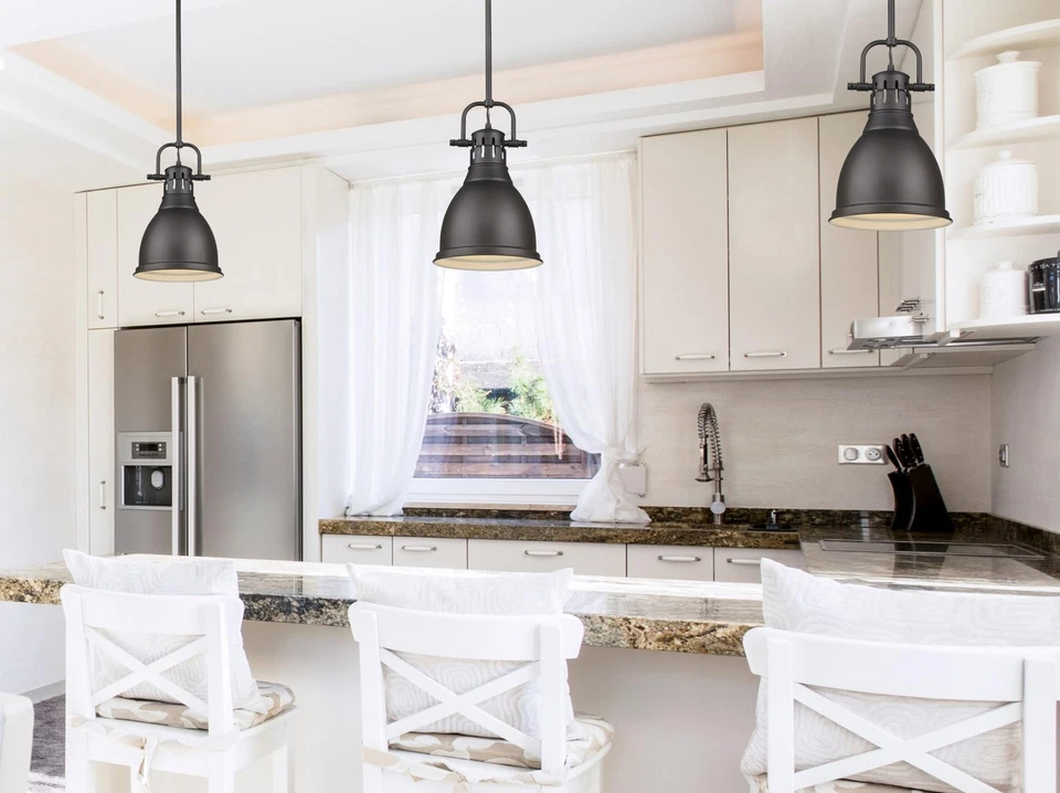 Colgante Duncan Golden Lighting 3604-S RBZ, bronce frotado con bronce frotado Foto 3 de 3