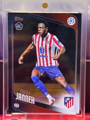 OMAR JANNEH 2025-26 Topps UCC Black Raindrops 01/10 RC Atletico Madrid First Num
