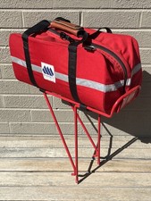 Estante de carga trasero vintage ROJO Blackburn MTN con bolsa de maletero Madden Boulder CO