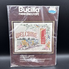 Bucilla Needlecraft Cross Stitch Sampler Kit 3522 Welcome NOS Sealed