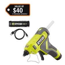 USB Lithium Cordless Glue Gun Kit with 2.0 Ah Battery, Charging Cable, and Glue 