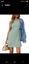 Sampeel Womens Dresses 2025 Casual Loose Fit Summer Beach Small, Sage Green