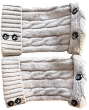 FINGERLESS GLOVES GRAY 100 CASHMERE ONE SIZE S - M - L SMALL - MEDIUM - LARGE