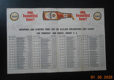 1965 Ben Hogan Tony Lema autograph signature Philadelphia PGA Pairing Sheet AD