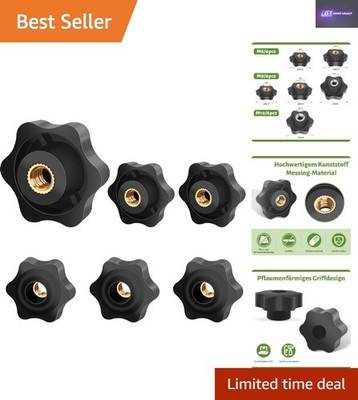 Vielseitige 6 Stück M8 Sternmuttern - 32 mm Griffe für Möbel & Fitnessgeräte