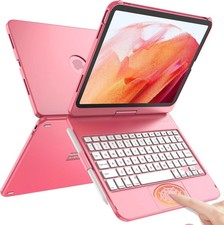 Touch for iPad A16 11th Generation Case with Keyboard 11", 2025 Dark Pink