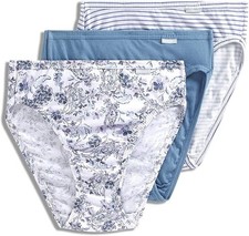 Size 10/3XL Jockey Elance Breathe 3 pk. French Cuts Striped/Blue/Floral