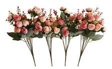 7 Branch 21 Heads Artificial Flowers Mini Rose Bouquet Silk Rose Bouquet Wedd...