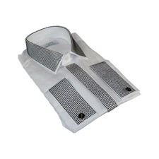 Men CEREMONIA Formal Shirt Rhinestone 100 Cotton Turkey stn 13 tsb white Fancy