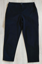 Eileen Fisher Weekend 1X Pull On Pants Black Cotton Stretch Tapered Pockets