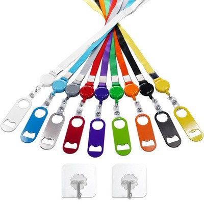 9 Pieces Flat Bottle Opener Bartender Retractable Beer 3.5 inch, 9 color 