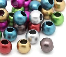 12mm Large Hole Beads in Multicolor Matte Acrylic - 800 Count Pack