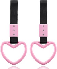 2 Pcs Car Heart Hanging Accessories Drift Charm Pink Heart Handle Strap