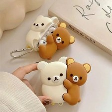 3D Hug Bear Case for AirPods 1 2 3 4 Pro Pro 2 Cute Silicone Cover
