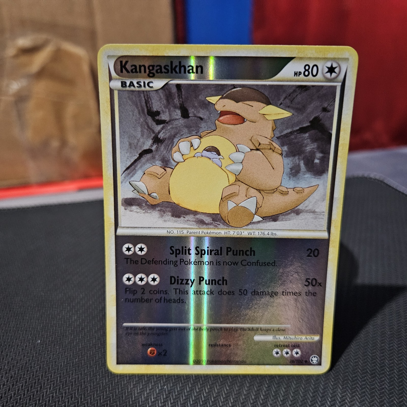 Kangaskhan Pokemon TCG HGSS Triumphant Reverse Holo Uncommon Card #36/102