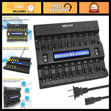 20 2 Bay Smart LCD Battery Charger for AA AAA NiMH NiCd  9V Rechargeables