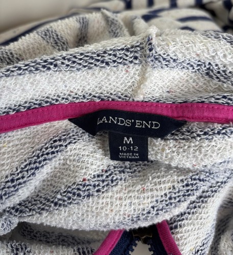 Lands' End Girls M 10/12 Medium Swim Beach Towel Hooded Cover Up Striped Towel - Picture 4 of 4