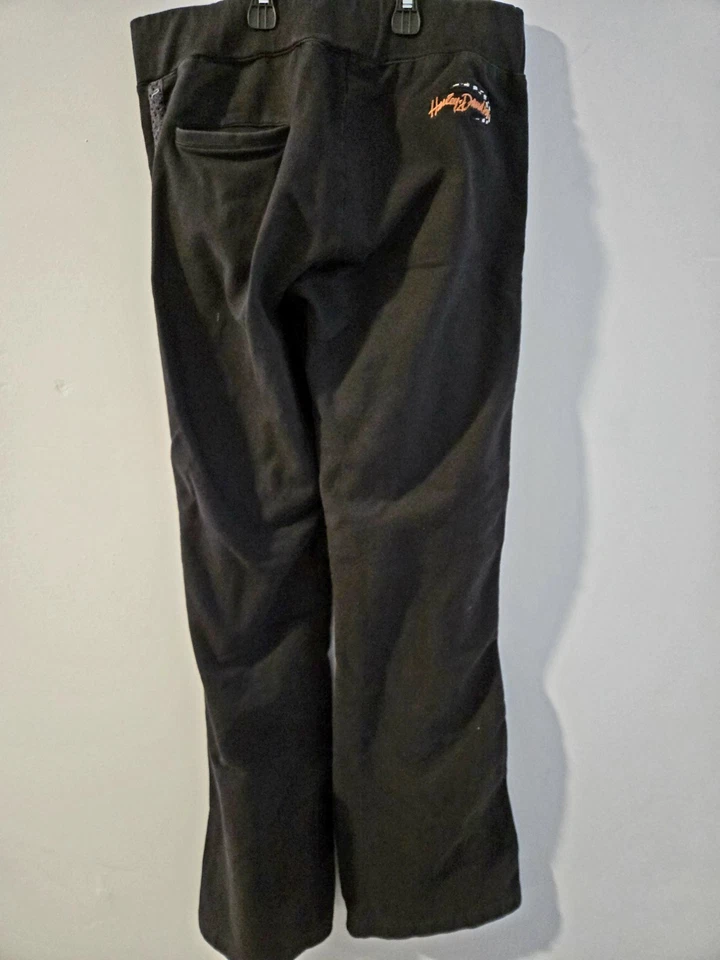 2 PARES Y2K Harley Davidson Mujer Pantalones deportivos a rayas Pierna acampanada Naranja Talla M Foto 4 de 4