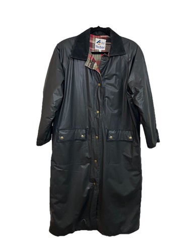 VTG Misty Harbor Any Weather Slicker Long Raincoat Plaid Flannel Lining M - Picture 15 of 18
