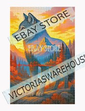 1000 piece jigsaw puzzle Wolf Fire Sky dramatic nature