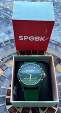 SPGBK Watch Men's Unisex Forest Green Silicone Band Watch 44mm New in Box