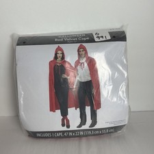 Way to Celebrate Unisex Red Velvet Cloak Cape Halloween Costume Ages 14 