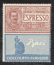 1925 Italy Kingdom # 21, 60 Cent Red and Blue Kisses Perugina, Unissued MNH**