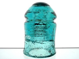 SUPER CRUDE W.E. MFG CO PATENT 1871 WESTERN UNION Glass Telegraph Insulator