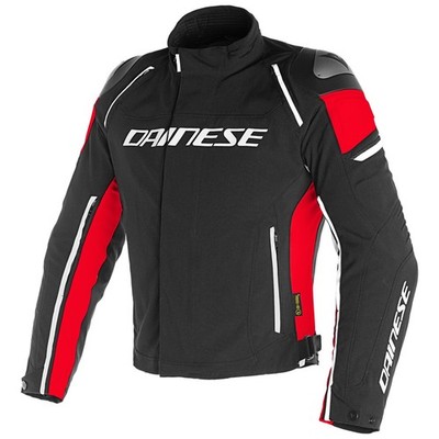 Dainese Racing 3 Mens D-Dry Motorcycle Jacket Black/Black/Red 56 Dainese Racing 3 Mens D-Dry Motorcycle Jacket Black/Black/Red 56