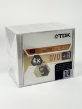 TDK DVD R Recordable DVD 10 Pack 4X Speed 4.7 GB 120 Min. Blank NOS Sealed