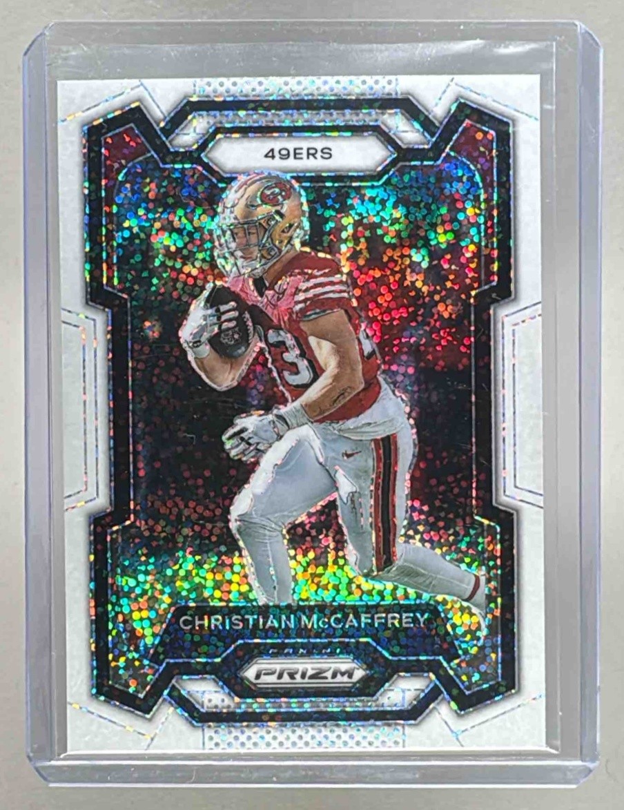 Christian McCaffrey 2023 Panini Prizm #267 White Sparkle SSP