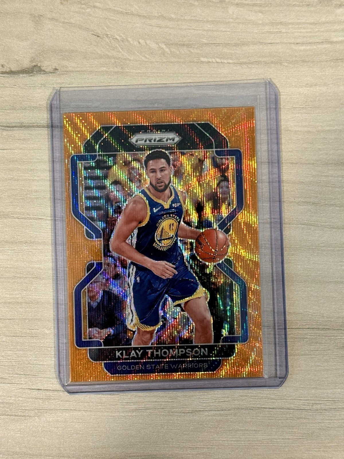 2021-22 Panini Prizm Prizms Orange Wave #92 Klay Thompson /60 SP NBA Warriors