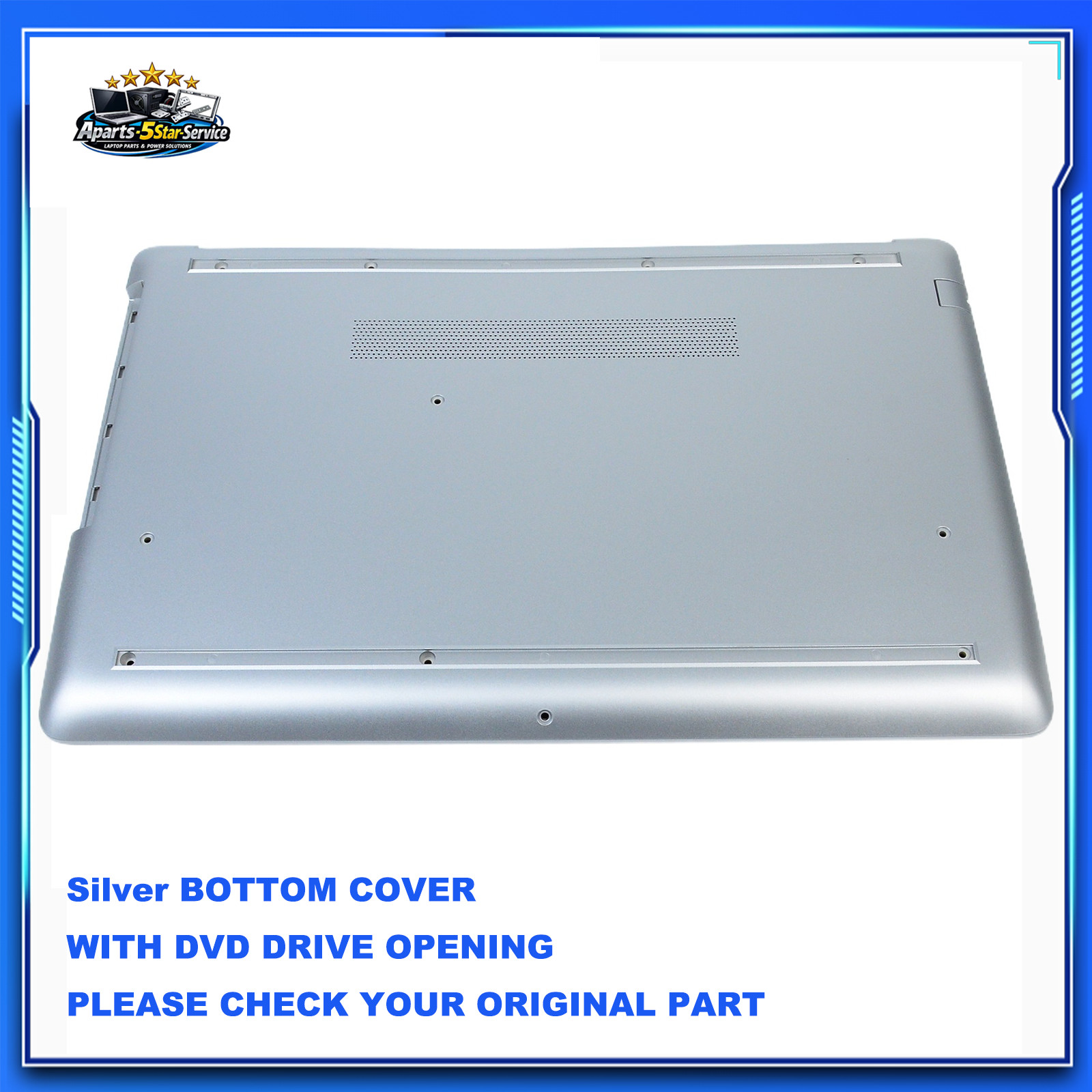 NEW Silver Laptop Bottom Cover with DVD Drive for HP 15-DA 15-DB 15T-DA 15T-DB