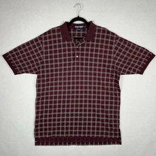 Vintage Polo Golf Ralph Lauren Shirt Sz XL Classic Plaid Heritage Burgundy Logo