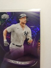 2022 Topps Chrome Black - Giancarlo Stanton #8 Purple Mini-Diamond Refractor...