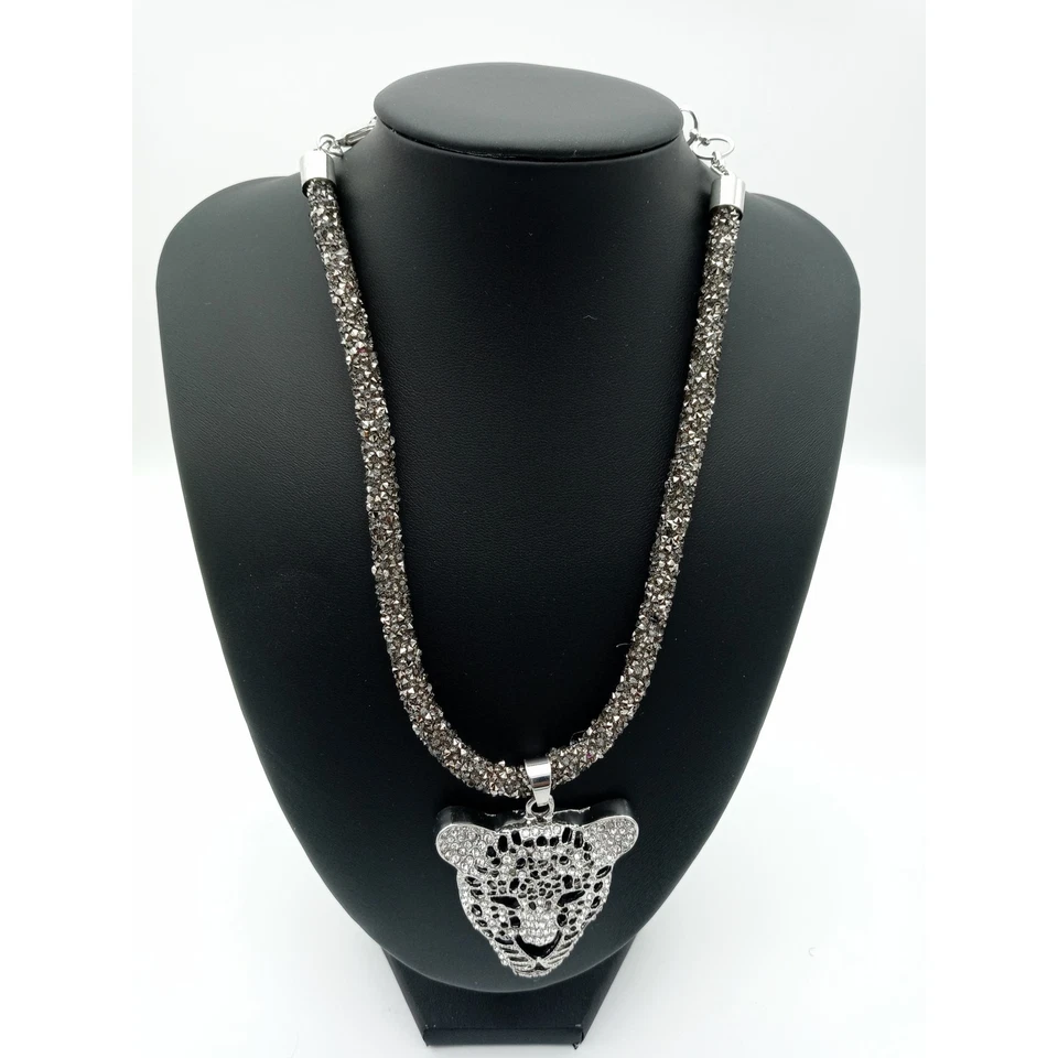 Amrita Singh Crystal-Studded Tiger Face Pendant New with Tags - Image 4 of 4