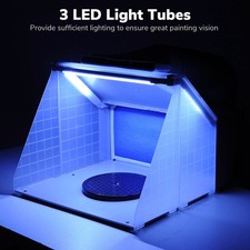 Xcceries Portable Hobby Airbrush Paint Spray Booth Kit Exhaust Filter LED Light