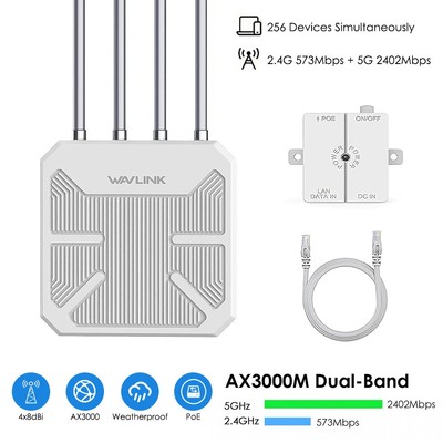 Wavlink Outdoor WLAN Router Wifi 6 Extender Signalverstärker Access Point AX3000