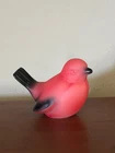 Vintage Fenton Hand-Painted Art Glass Red Cardinal Figurine Matte Finish RARE...