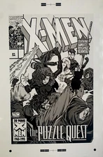 Production Art X-MEN #21 cover, BRANDON PETERSON art, 11x17