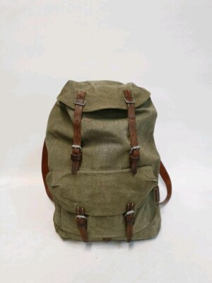Schweizer Armee Rucksack 1958 Original (klein) mit Leder Riemen