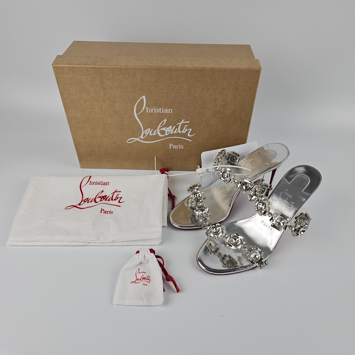 国内発送★Christian Louboutin★jewel 85 サンダル Christian Louboutin Just Jewel 85 sandals for Women - Silver
